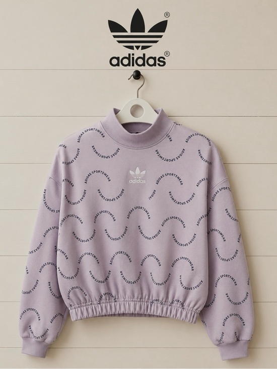 adidas Tops - ADIDAS lilac logo sweatshirt - size M